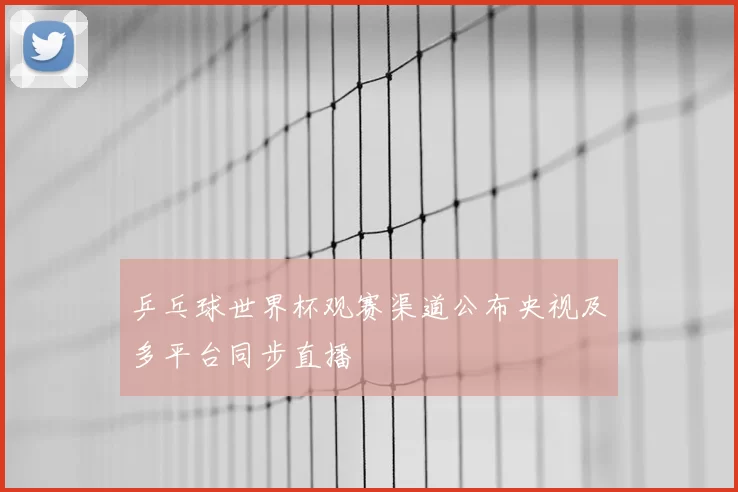 乒乓球世界杯观赛渠道公布央视及多平台同步直播